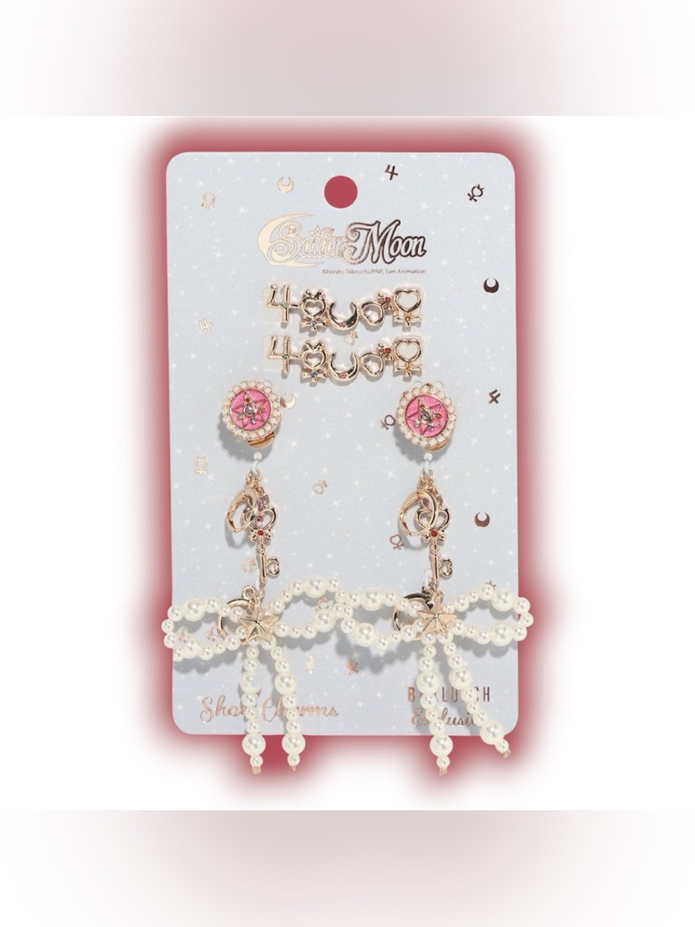Sailor Moon Pearly Bow Shoe Charms